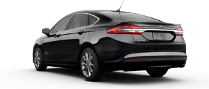 Black Sedan Rear View PNG Image