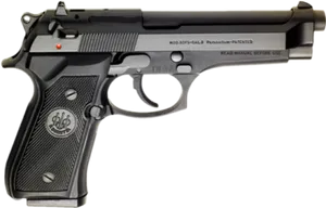 Black Semi Automatic Pistol PNG Image