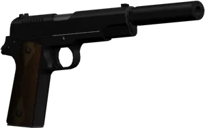 Black Semiautomatic Pistol PNG Image