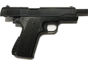 Black Semiautomatic Pistolon Dark Background.jpg PNG Image