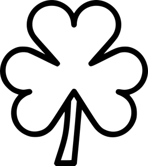 Black Shamrock Outline PNG Image