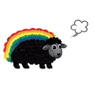 Black Sheep With Rainbow Wool Png 06292024 PNG Image