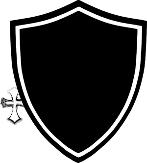 Black Shieldwith Cross Emblem PNG Image