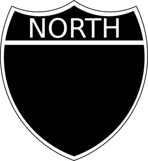 Black Shieldwith North Text PNG Image