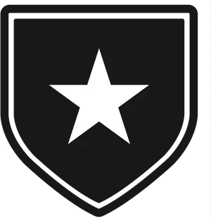 Black Shieldwith White Star Icon PNG Image