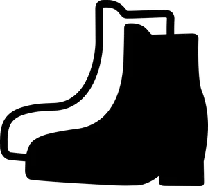 Black Silhouette Ankle Boots PNG