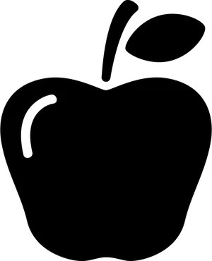 Black Silhouette Apple Graphic PNG Image