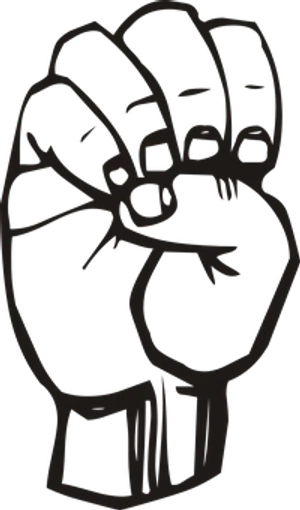 Black Silhouette Clenched Fist PNG