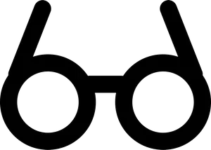 Black Silhouette Eyeglasses PNG Image