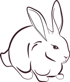 Black Silhouette Rabbit PNG Image