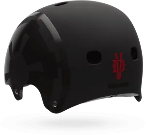 Black Skate Style Bicycle Helmet PNG Image