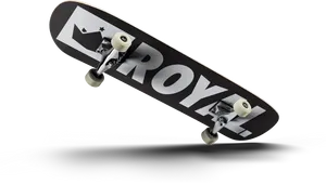 Black Skateboard Mid Flip PNG Image