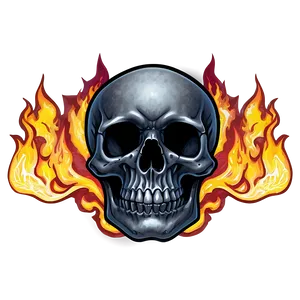 Black Skull On Fire Png Eas PNG Image