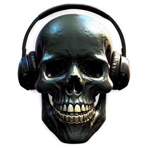 Black Skull With Headphones Png Ifu44 PNG Image