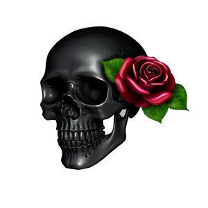 Black Skull With Roses Png Csm PNG Image