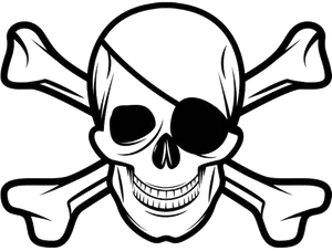 Black Skulland Crossbones Graphic PNG Image