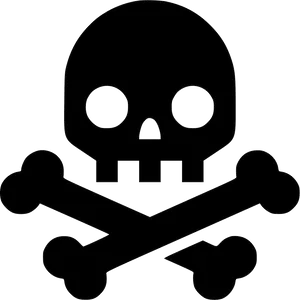 Black Skulland Crossbones Icon PNG Image