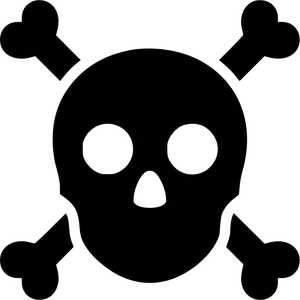 Black Skulland Crossbones Icon PNG Image