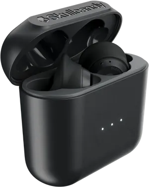 Black Skullcandy Earbudsin Charging Case PNG