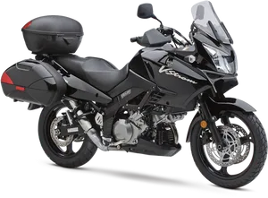 Black Sport Touring Motorcycle PNG Image