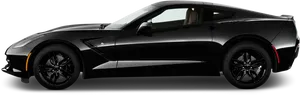 Black Sports Car Side View PNG Image