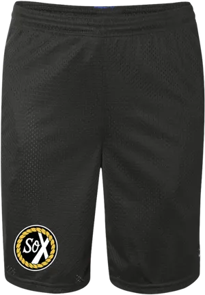 Black Sports Shortswith Logo PNG Image