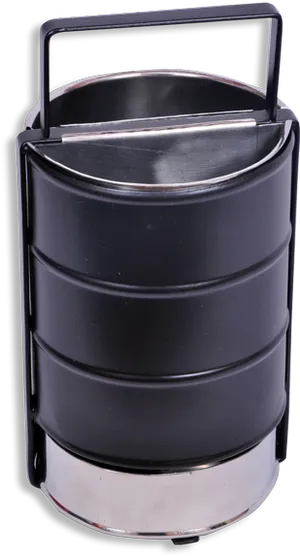 Black Stacked Tiffin Box PNG Image