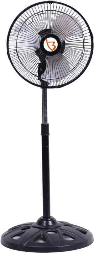 Black Standing Fan Isolatedon Black Background PNG Image