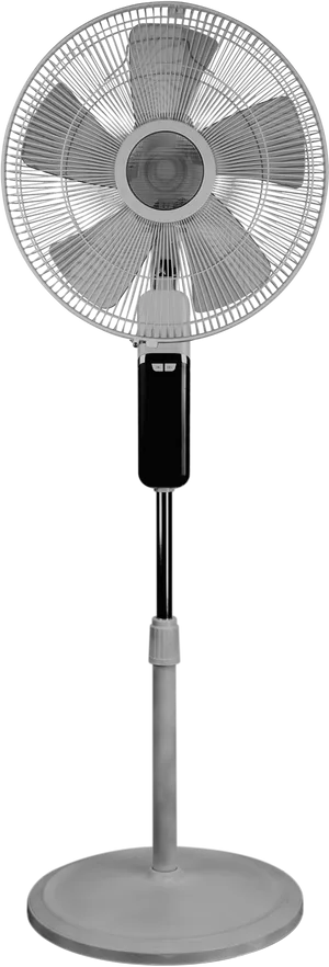 Black Standing Fan Isolatedon Black Background PNG Image