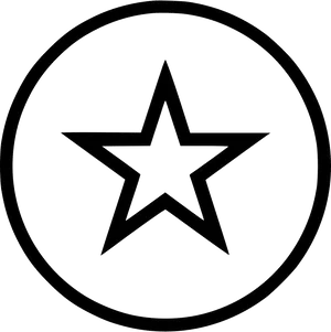 Black Star Icon Circle Outline PNG Image