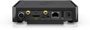 Black Streaming Device Rear Ports PNG Image