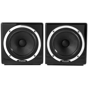 Black Studio Monitors Pair PNG Image