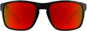 Black Sunglasses Red Lenses PNG Image