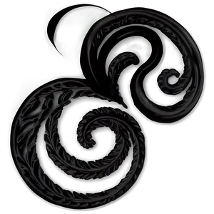 Black Swirl Scrollwork Png Duv PNG Image