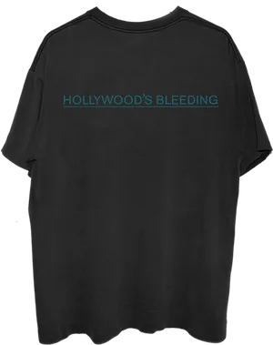 Black T Shirt Hollywoods Bleeding Text PNG Image