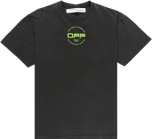 Black T Shirtwith Green Logo PNG Image