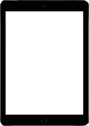 Black Tablet Frame Blank Screen PNG Image