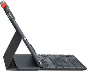 Black Tablet Keyboard Casewith Stylus PNG Image