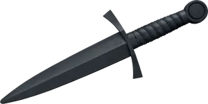 Black Tactical Dagger PNG Image