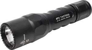 Black Tactical Flashlight PNG Image