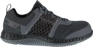 Black Textured Running Shoe PNG Image