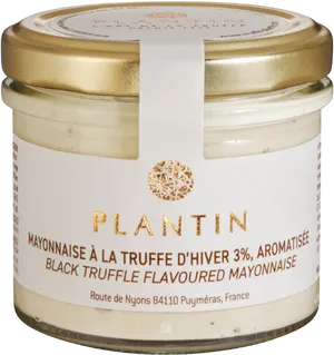 Black Truffle Flavoured Mayonnaise Jar PNG Image