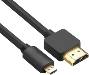 Black U S B Cablewith Connectors PNG Image