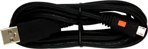 Black U S B Cablewith Red Accent PNG Image