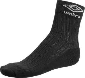 Black Umbro Crew Sock PNG Image