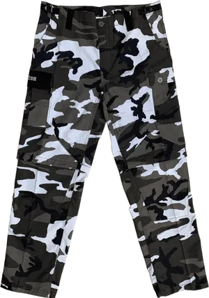 Black White Camo Pants PNG Image