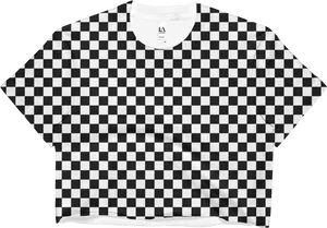 Black White Checkered Shirt Design PNG Image