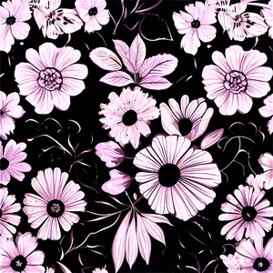 Black White Floral Patterns Png Mca PNG Image