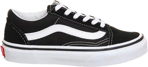 Black White Vans Old Skool Sneaker PNG Image