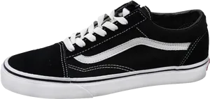 Black White Vans Skate Shoe PNG Image